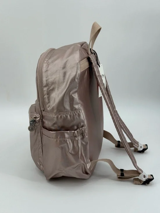 Kipling Charnell 11.5" LapTop Rose Gold Metallic Backpack with Monkey Charm - Picture 14 of 17